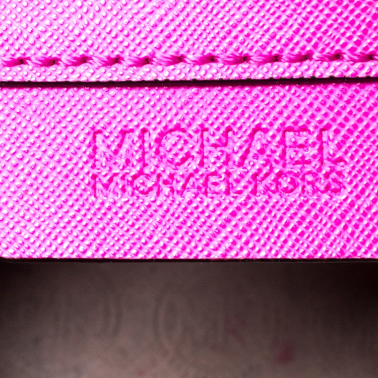 Pre Owned MICHAEL Michael Kors Hot Pink Saffiano Leather Selma Crossbody Bag