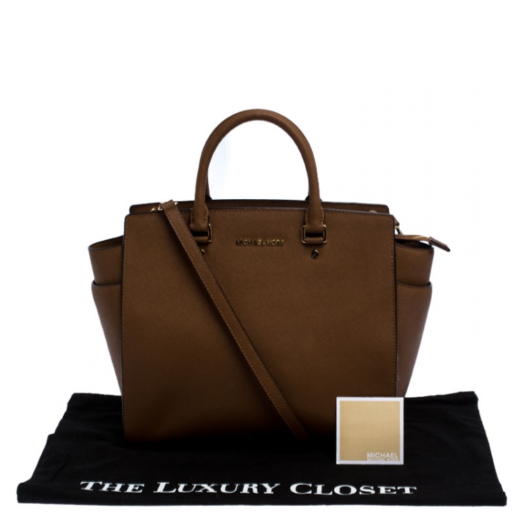 Pre Owned MICHAEL Michael Kors Brown Leather Selma Satchel