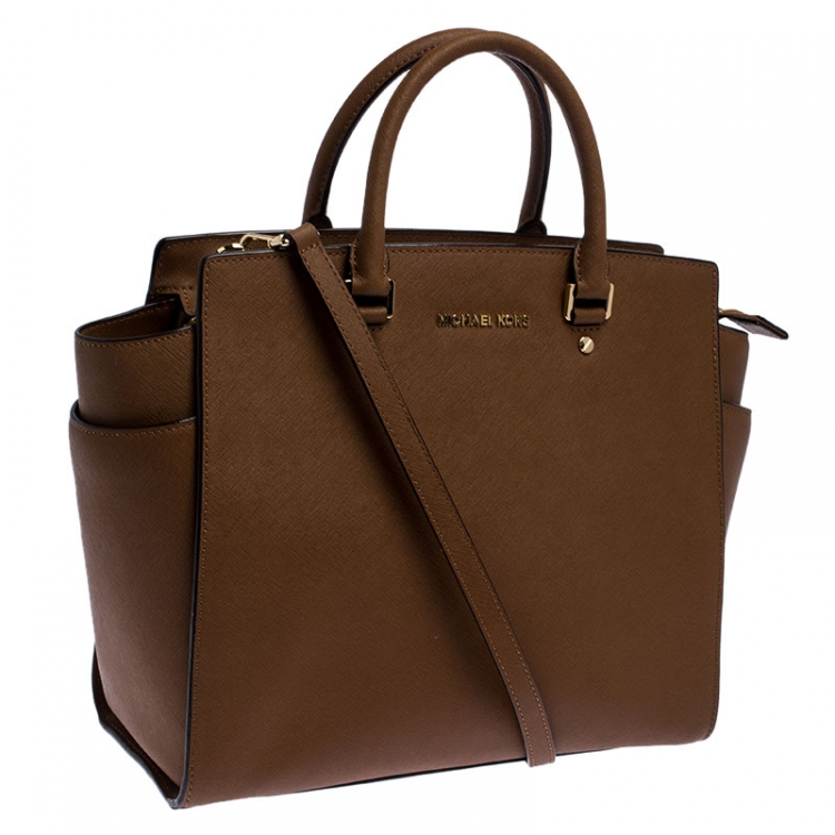 Pre Owned MICHAEL Michael Kors Brown Leather Selma Satchel