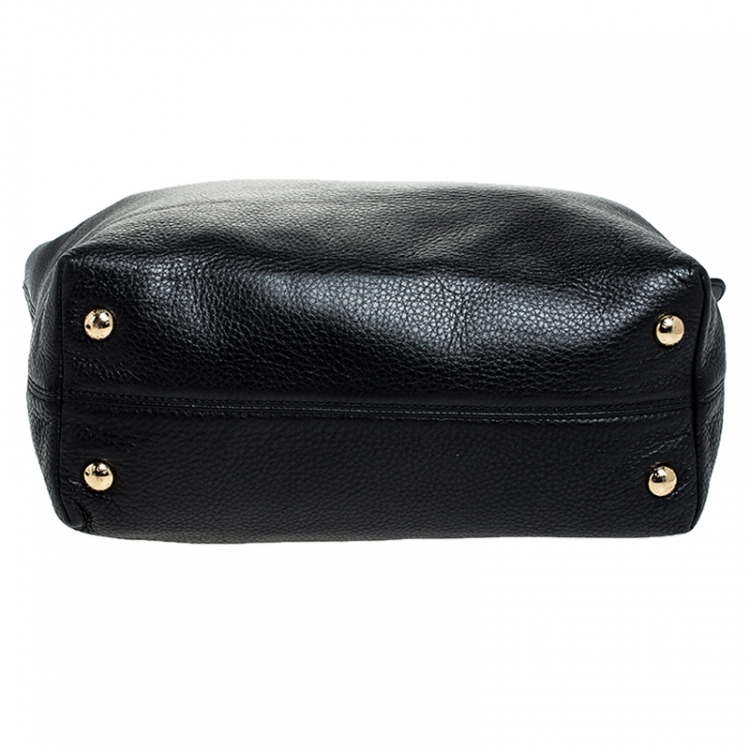 Pre Owned MICHAEL Michael Kors Black Leather Jet Set Chain Tote