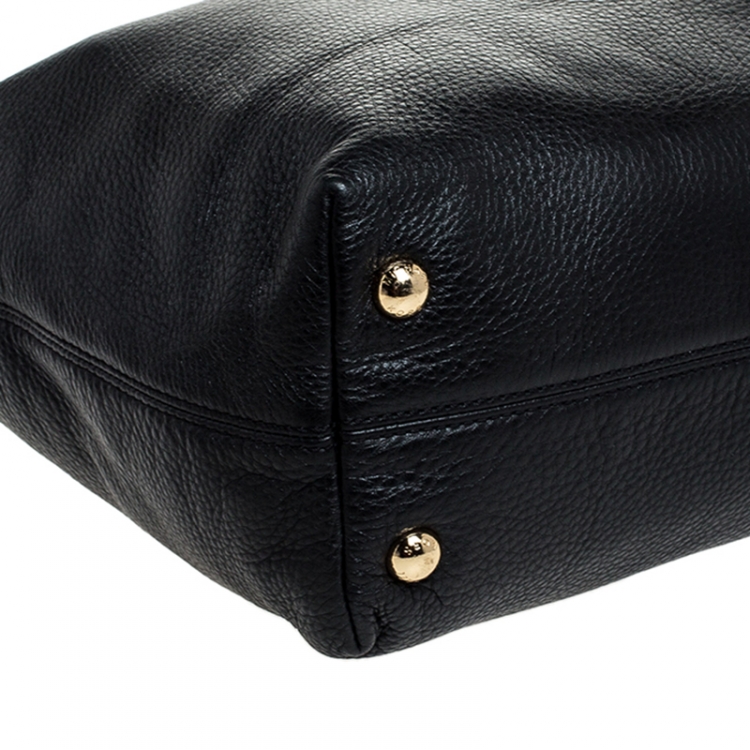 Pre Owned MICHAEL Michael Kors Black Leather Jet Set Chain Tote