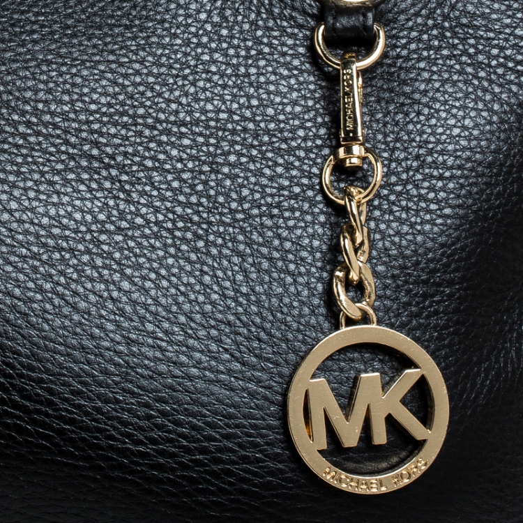 Pre Owned MICHAEL Michael Kors Black Leather Jet Set Chain Tote