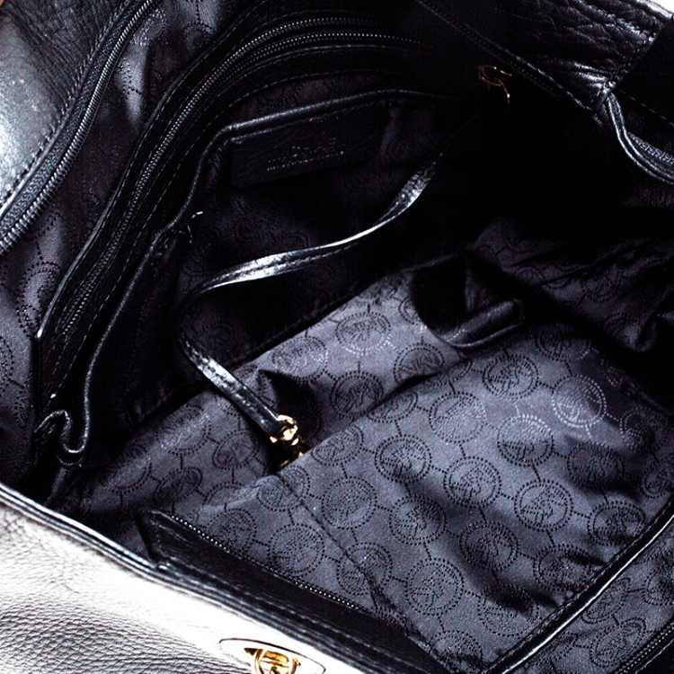 Pre Owned MICHAEL Michael Kors Black Leather Jet Set Chain Tote