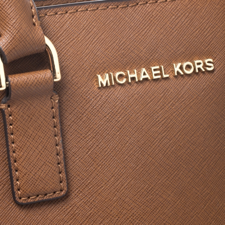 مملوكة مسبقًا MICHAEL Michael Kors Brown Saffiano Leather Tote