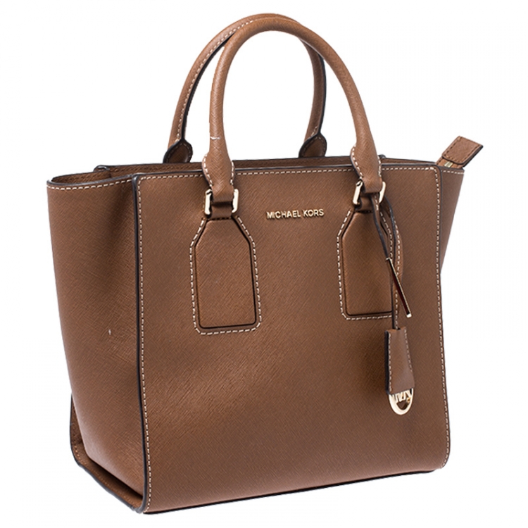 Pre Owned Michael Kors Brown Leather Medium Selby Satchel