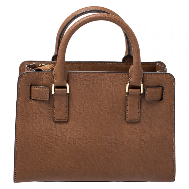 Pre Owned Michael Michael Kors Brown Saffiano Leather Small Dillon Tote