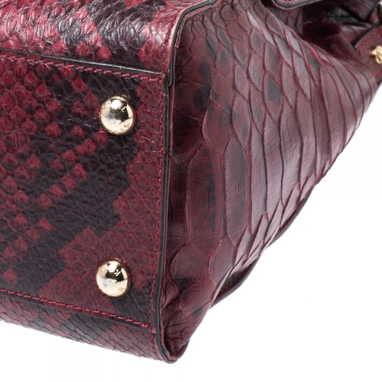 Pre Owned MICHAEL Michael Kors Red/Black Python Embossed Leather Hamilton tote 