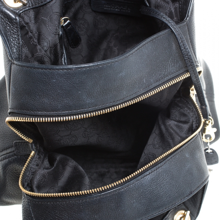 Pre Owned MICHAEL Michael Kors Black Leather Jet Set Chain Tote
