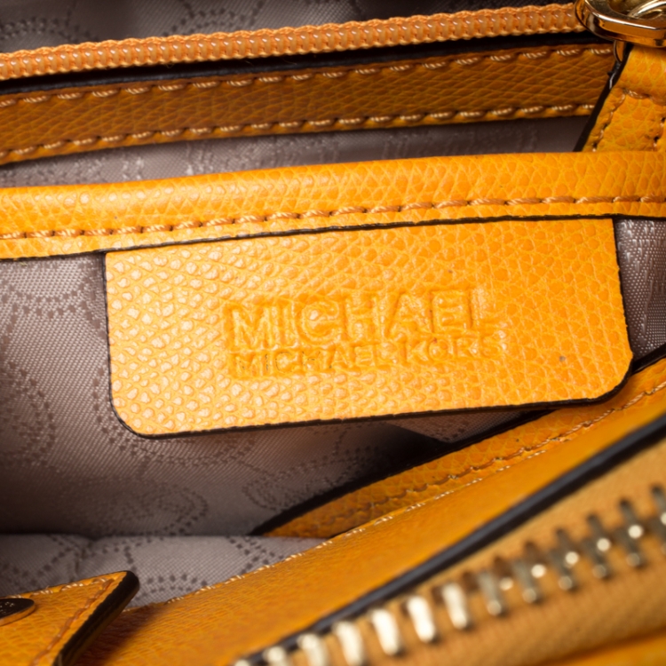 Pre Owned MICHAEL Michael Kors Mustard Leather Medium Reese Satchel