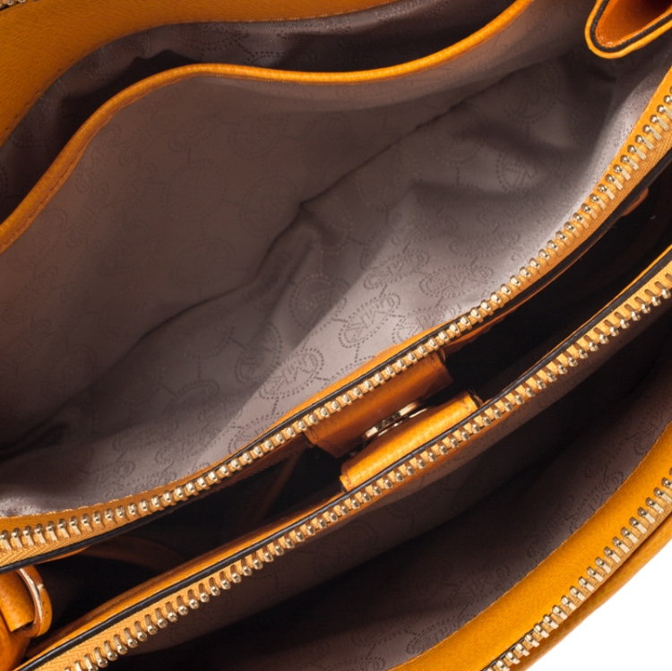 Pre Owned MICHAEL Michael Kors Mustard Leather Medium Reese Satchel