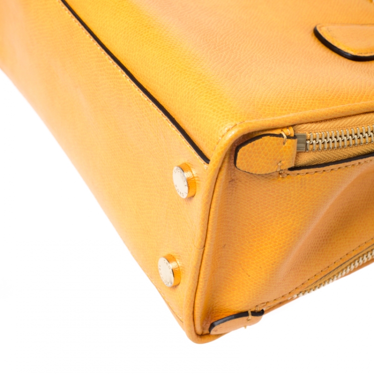 Pre Owned MICHAEL Michael Kors Mustard Leather Medium Reese Satchel