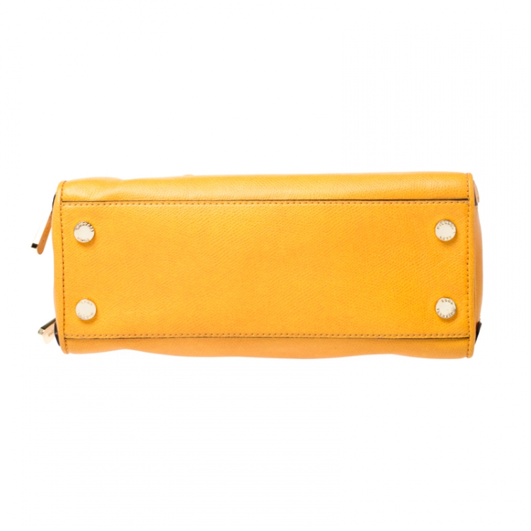 Pre Owned MICHAEL Michael Kors Mustard Leather Medium Reese Satchel