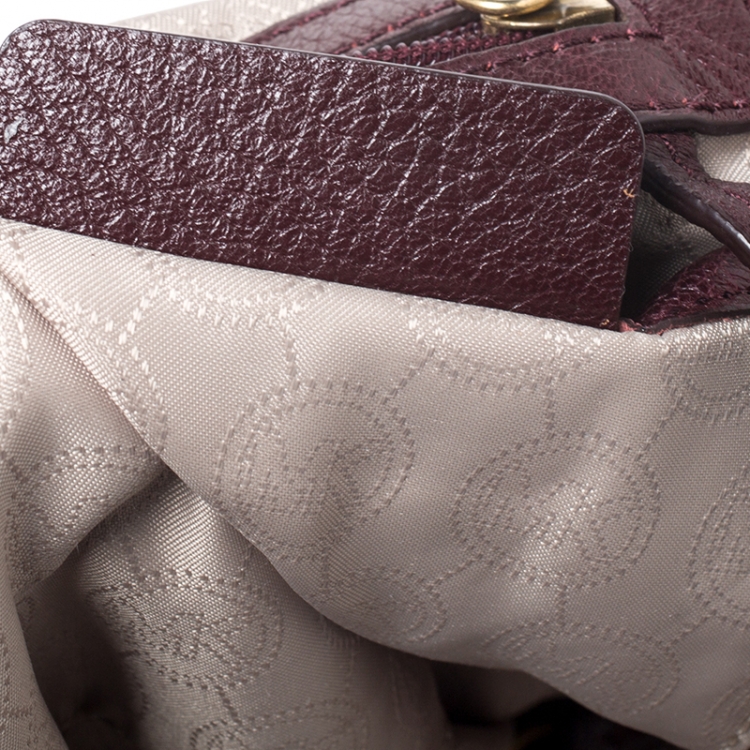 Pre Owned MICHAEL Michael Kors Maroon Leather Tristan Hobo   