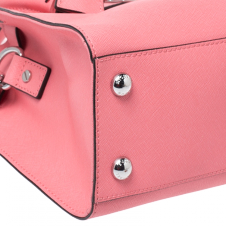 Pre Owned MICHAEL Michael Kors Pink Saffiano Leather Medium Hamilton Tote