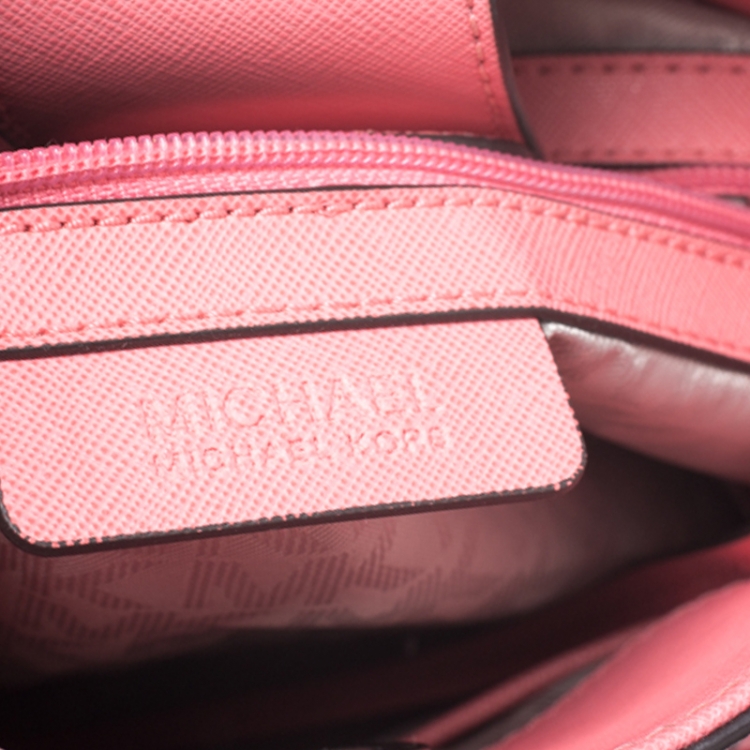 Pre Owned MICHAEL Michael Kors Pink Saffiano Leather Medium Hamilton Tote