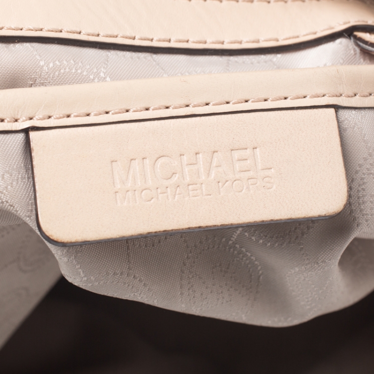 Pre Owned MICHAEL Michael Kors Brown Signature Coated Canvas and Leather Jet Set Tote