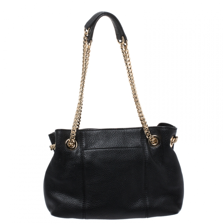 Pre Owned Michael Kors Black Leather Chain Shoulder Bag