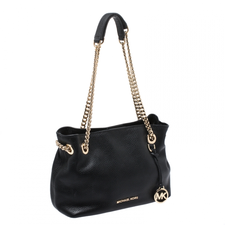 Pre Owned Michael Kors Black Leather Chain Shoulder Bag