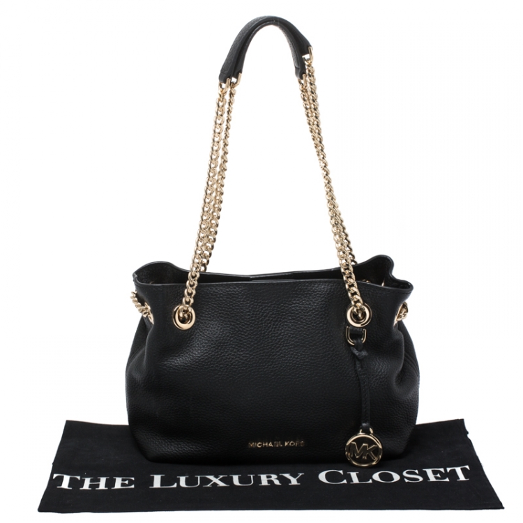 Pre Owned Michael Kors Black Leather Chain Shoulder Bag