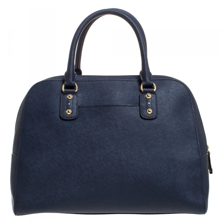 Pre Owned MICHAEL Michael Kors Blue Leather Cindy Satchel 