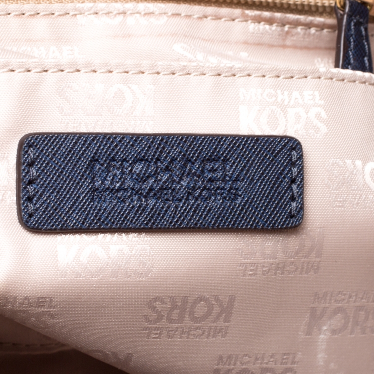 Pre Owned MICHAEL Michael Kors Blue Leather Cindy Satchel 
