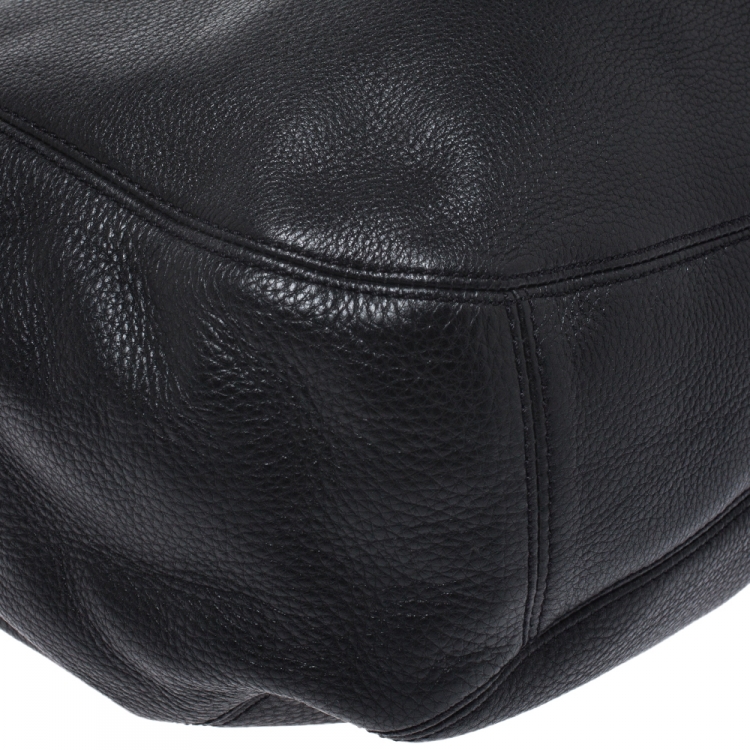 Pre Owned MICHAEL Michael Kors Black Leather Lillie Chain Hobo