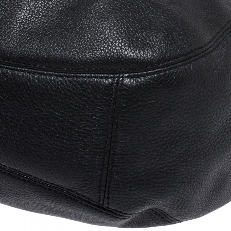 Pre Owned MICHAEL Michael Kors Black Leather Lillie Chain Hobo
