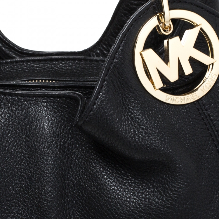 Pre Owned MICHAEL Michael Kors Black Leather Lillie Chain Hobo