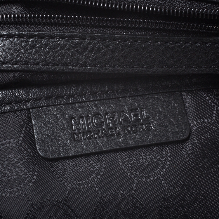 Pre Owned MICHAEL Michael Kors Black Leather Lillie Chain Hobo