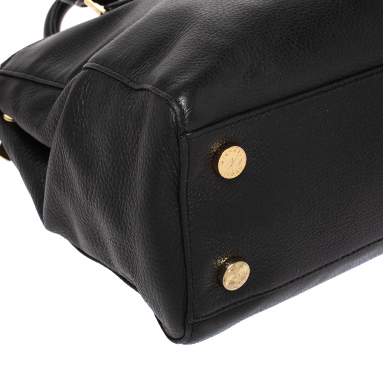 Pre Owned MICHAEL Michael Kors Black Leather Sutton Satchel