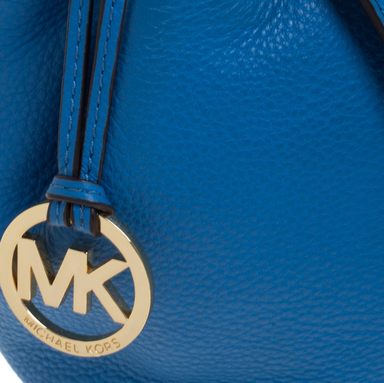 Pre Owned MICHAEL Michael Kors Blue Leather Frankie Bucket Bag