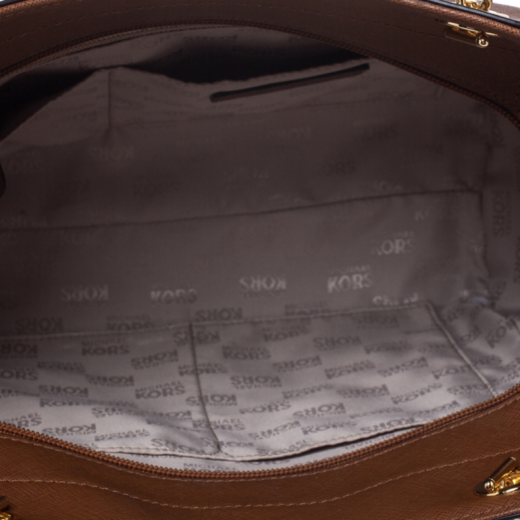 مملوكة مسبقًا MICHAEL Michael Kors Tan Leather Jet Set Chain Shoulder Bag