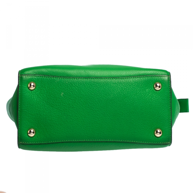Pre Owned MICHAEL Michael Kors Green Leather Hudson Satchel