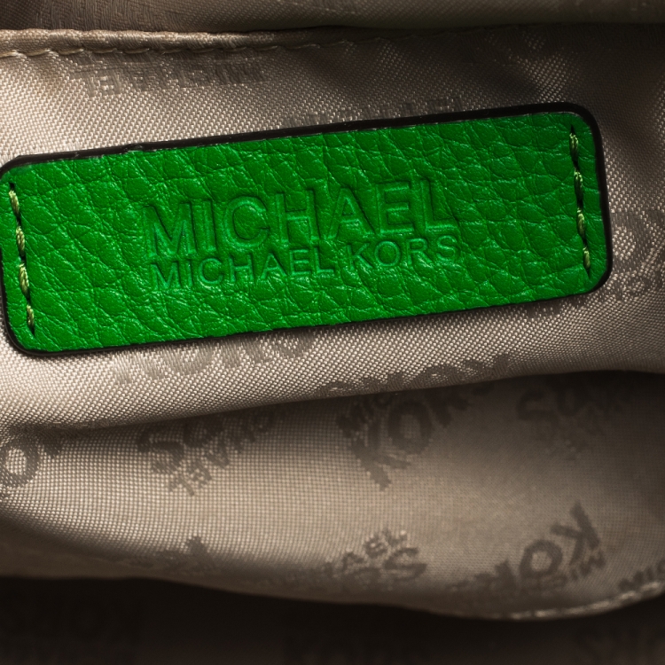 Pre Owned MICHAEL Michael Kors Green Leather Hudson Satchel