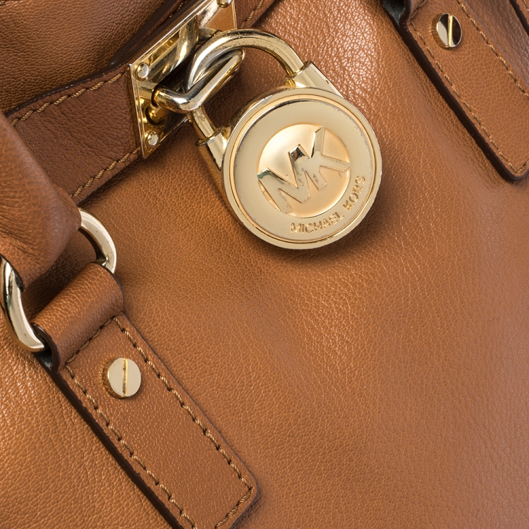 Pre Owned MICHAEL Michael Kors Tan Leather Large Hamilton North South Tote