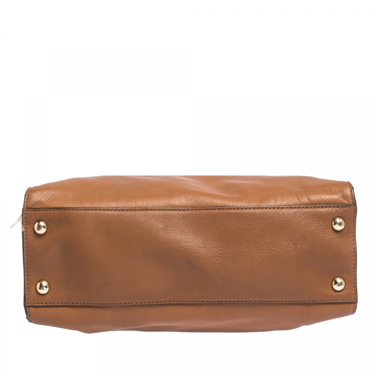 Pre Owned MICHAEL Michael Kors Tan Leather Large Hamilton North South Tote