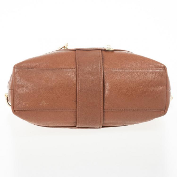 Pre Owned Michael Michael Kors Jamesport Brown Leather Tote