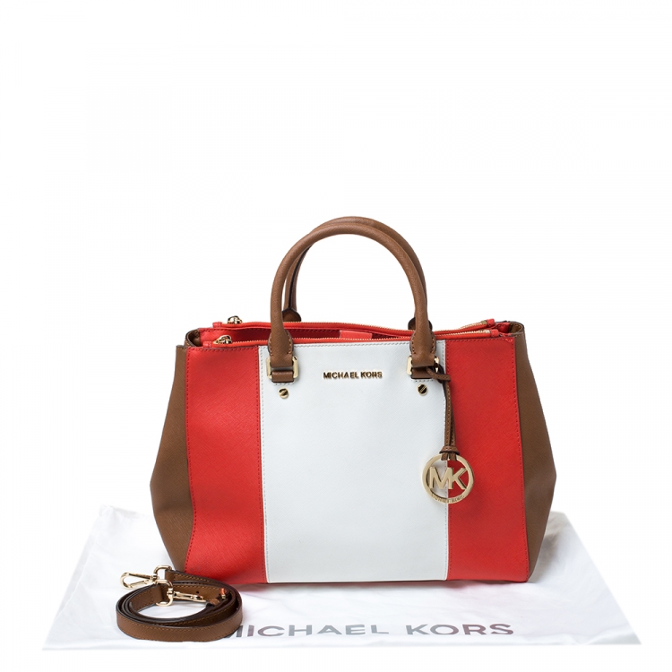 Pre Owned MICHAEL Michael Kors Multicolor Leather Color Block Sutton Tote