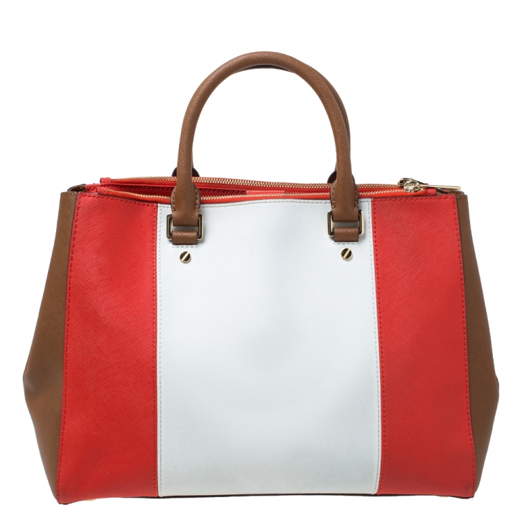 Pre Owned MICHAEL Michael Kors Multicolor Leather Color Block Sutton Tote