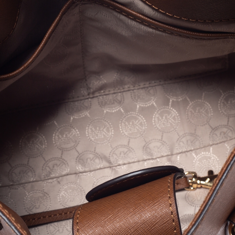مملوكة مسبقًا MICHAEL Michael Kors Brown Leather Medium Hamilton East West Tote