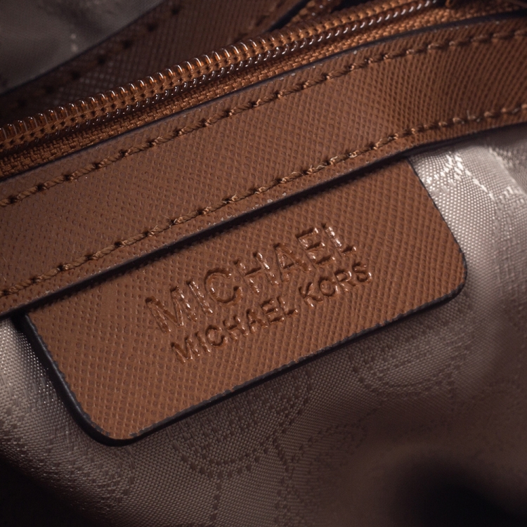 مملوكة مسبقًا MICHAEL Michael Kors Brown Leather Medium Hamilton East West Tote