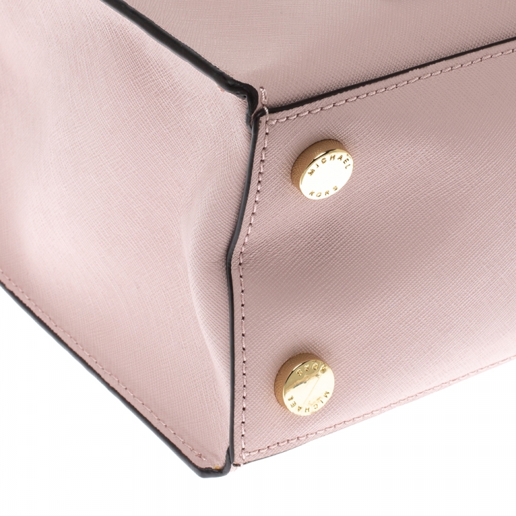 Pre Owned MICHAEL Michael Kors Blush Pink Leather Bridgette Tote