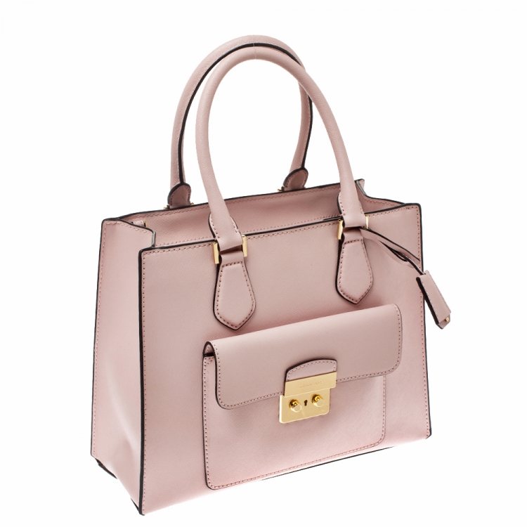 Pre Owned MICHAEL Michael Kors Blush Pink Leather Bridgette Tote
