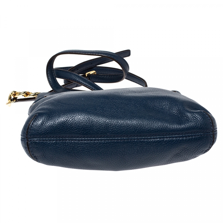 Pre Owned MICHAEL Michael Kors Blue Leather Crossbody Bag