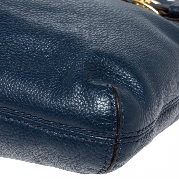 Pre Owned MICHAEL Michael Kors Blue Leather Crossbody Bag