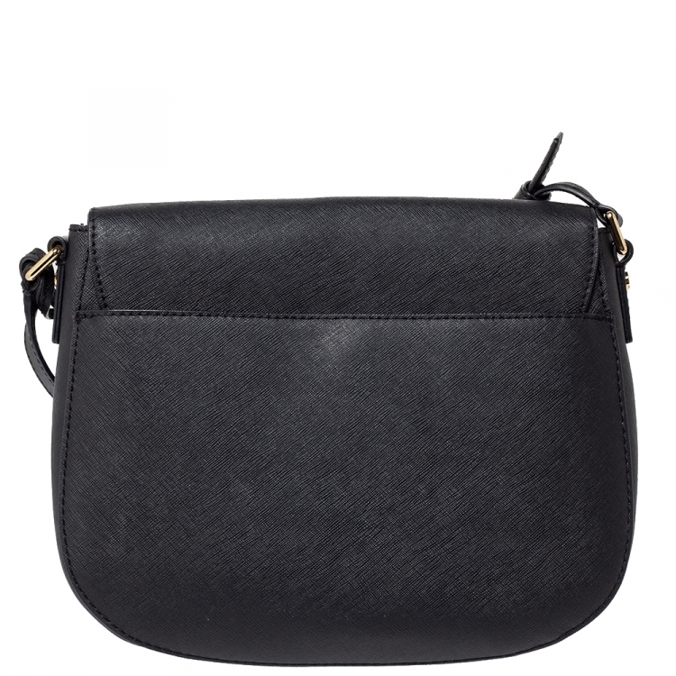 Pre Owned MICHAEL Michael Kors Black Leather Hamilton Messenger Bag