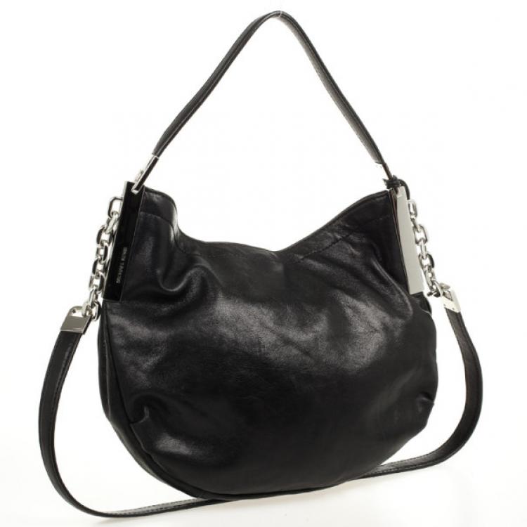 Pre Owned MICHAEL Michael Kors Black Bennet Large Leather Shoulder Bag