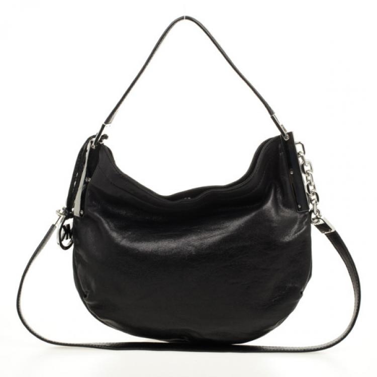 Pre Owned MICHAEL Michael Kors Black Bennet Large Leather Shoulder Bag