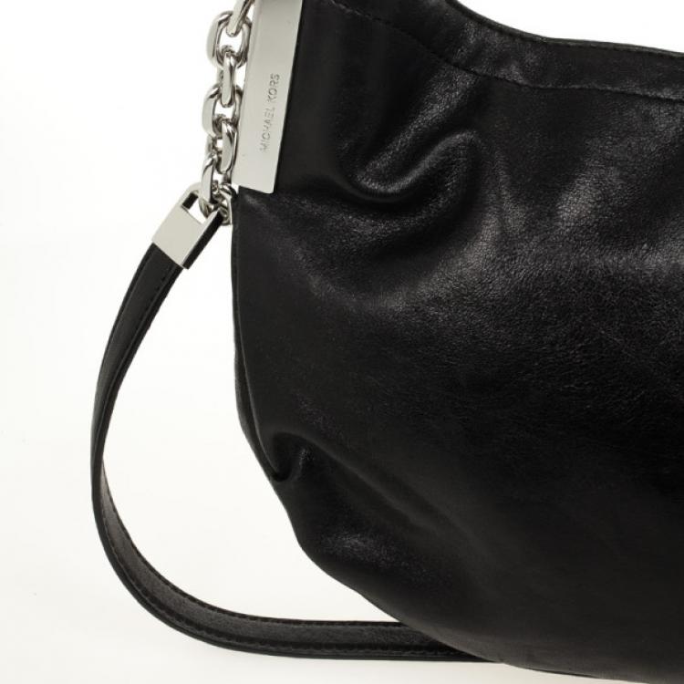 Pre Owned MICHAEL Michael Kors Black Bennet Large Leather Shoulder Bag