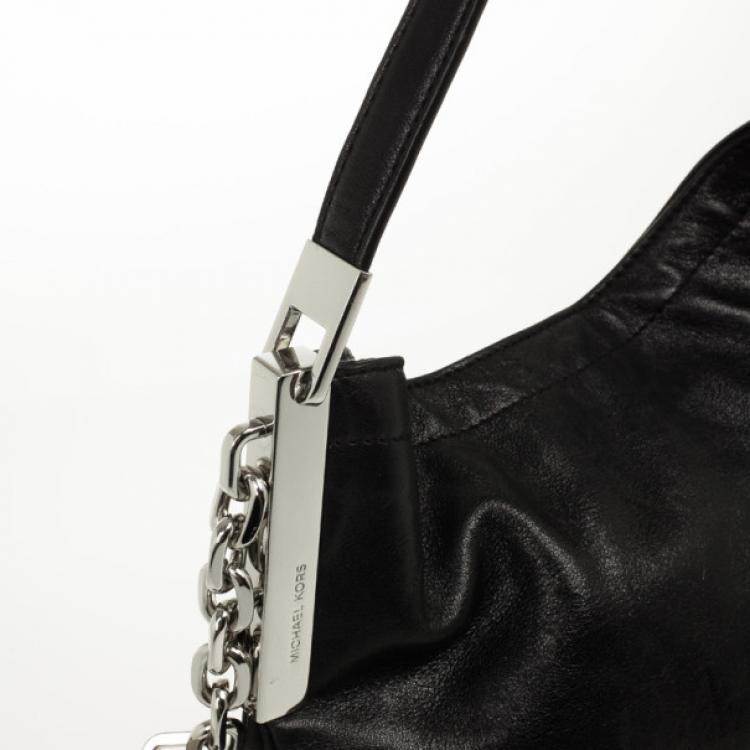 Pre Owned MICHAEL Michael Kors Black Bennet Large Leather Shoulder Bag